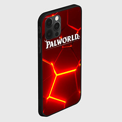 Чехол для iPhone 12 Pro Palworld логотип разлом красных плит, цвет: 3D-черный — фото 2