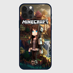 Чехол для iPhone 12 Pro Minecraft девушка на острове, цвет: 3D-черный