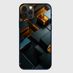Чехол для iPhone 12 Pro Черные и золотые слитки, цвет: 3D-черный