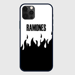 Чехол для iPhone 12 Pro Ramones fire black rock, цвет: 3D-черный