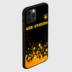 Чехол для iPhone 12 Pro AEK Athens - gold gradient посередине, цвет: 3D-черный — фото 2