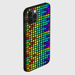 Чехол для iPhone 12 Pro Разноцветные квадраты на чёрном фоне, цвет: 3D-черный — фото 2
