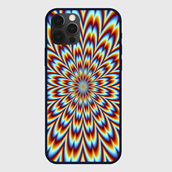 Чехол для iPhone 12 Pro Оптическая иллюзия в виде цветка, цвет: 3D-черный