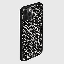 Чехол для iPhone 12 Pro Ромб черно - белый, цвет: 3D-черный — фото 2