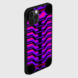 Чехол для iPhone 12 Pro Киберпанк броня фиолетовая v1, цвет: 3D-черный — фото 2