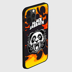 Чехол для iPhone 12 Pro Black Sabbath рок панда и огонь, цвет: 3D-черный — фото 2