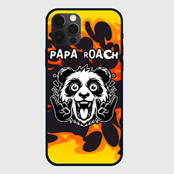 Чехол для iPhone 12 Pro Papa Roach рок панда и огонь, цвет: 3D-черный