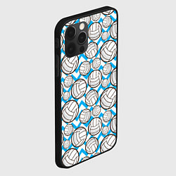 Чехол для iPhone 12 Pro Мячи волейбольные паттерн, цвет: 3D-черный — фото 2