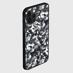 Чехол для iPhone 12 Pro Серый пиксельный камуфляж, цвет: 3D-черный — фото 2