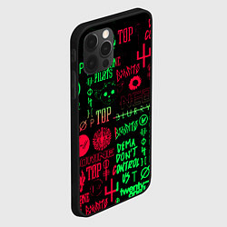 Чехол для iPhone 12 Pro Twenty one pilots pattern rock steel, цвет: 3D-черный — фото 2