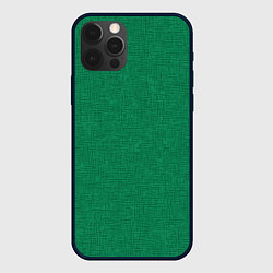 Чехол для iPhone 12 Pro Текстура зелёный однотонный, цвет: 3D-черный