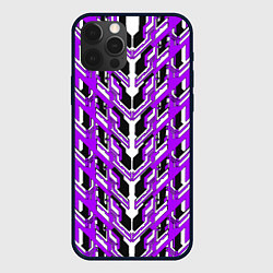Чехол для iPhone 12 Pro Фиолетовая техно броня, цвет: 3D-черный