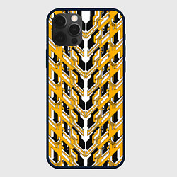 Чехол для iPhone 12 Pro Жёлтая техно броня, цвет: 3D-черный