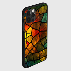 Чехол для iPhone 12 Pro Витражная стеклянная мозаика, цвет: 3D-черный — фото 2