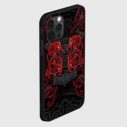 Чехол для iPhone 12 Pro Кельтские узоры - волки и топоры, цвет: 3D-черный — фото 2