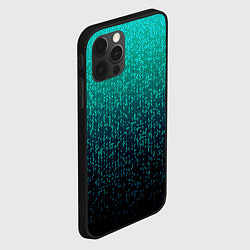 Чехол для iPhone 12 Pro Градиент мелкая мозаика аквамарин, цвет: 3D-черный — фото 2