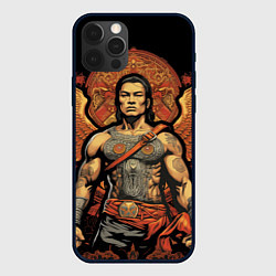 Чехол для iPhone 12 Pro Муай тай боец с крыльями за спиной, цвет: 3D-черный