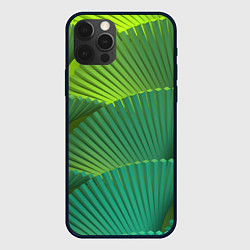 Чехол для iPhone 12 Pro Объемные веерные столбики, цвет: 3D-черный
