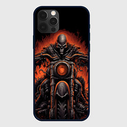 Чехол для iPhone 12 Pro Скелет из ада едет на старом мотоцикле, цвет: 3D-черный