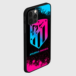 Чехол для iPhone 12 Pro Atletico Madrid - neon gradient, цвет: 3D-черный — фото 2