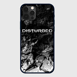 Чехол для iPhone 12 Pro Disturbed black graphite, цвет: 3D-черный