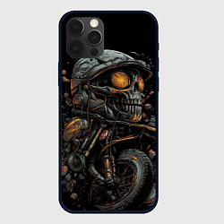 Чехол для iPhone 12 Pro Большой череп на мото, цвет: 3D-черный