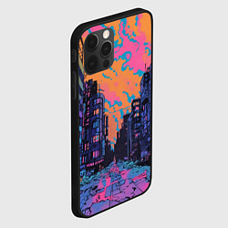 Чехол для iPhone 12 Pro Киберпанк город в стиле комиксов, цвет: 3D-черный — фото 2