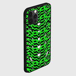 Чехол для iPhone 12 Pro Агрессивный зелёный паттерн, цвет: 3D-черный — фото 2