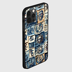Чехол для iPhone 12 Pro Пираты на пэчворк дениме, цвет: 3D-черный — фото 2