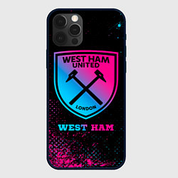 Чехол для iPhone 12 Pro West Ham - neon gradient, цвет: 3D-черный