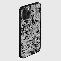Чехол для iPhone 12 Pro Чёрно-серый абстракция пятна, цвет: 3D-черный — фото 2