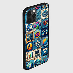 Чехол для iPhone 12 Pro Пэчворк деним из девяностых, цвет: 3D-черный — фото 2