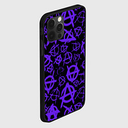 Чехол для iPhone 12 Pro Узор анархия фиолетовый, цвет: 3D-черный — фото 2