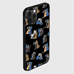 Чехол для iPhone 12 Pro Котики и шахматы на черном, цвет: 3D-черный — фото 2
