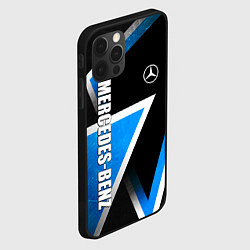 Чехол для iPhone 12 Pro Mercedes - blue metal, цвет: 3D-черный — фото 2