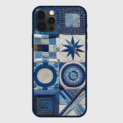 Чехол для iPhone 12 Pro Denim patchwork - ai art, цвет: 3D-черный