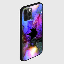 Чехол для iPhone 12 Pro Расколотое стекло - космическая туманность, цвет: 3D-черный — фото 2