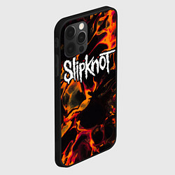 Чехол для iPhone 12 Pro Slipknot red lava, цвет: 3D-черный — фото 2