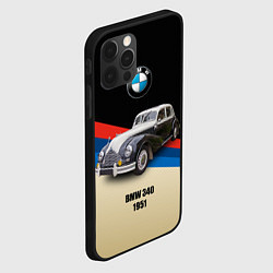 Чехол для iPhone 12 Pro Винтажный автомобиль BMW 340, цвет: 3D-черный — фото 2