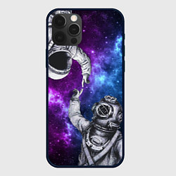 Чехол для iPhone 12 Pro Сотворение космонавт и водолаз, цвет: 3D-черный