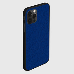 Чехол для iPhone 12 Pro Классический синий однотонный текстурированный, цвет: 3D-черный — фото 2