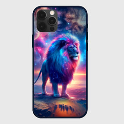 Чехол для iPhone 12 Pro Space lion - ai art fantasy, цвет: 3D-черный