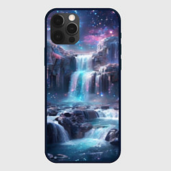 Чехол для iPhone 12 Pro Волшебный ночной водопад, цвет: 3D-черный