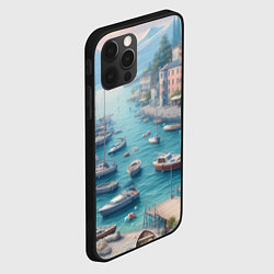 Чехол для iPhone 12 Pro Гавань с лодками, цвет: 3D-черный — фото 2