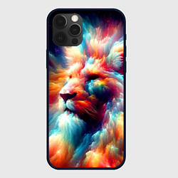 Чехол для iPhone 12 Pro Межгалактический космический лев - нейросеть, цвет: 3D-черный