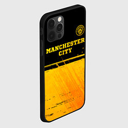 Чехол для iPhone 12 Pro Manchester City - gold gradient посередине, цвет: 3D-черный — фото 2