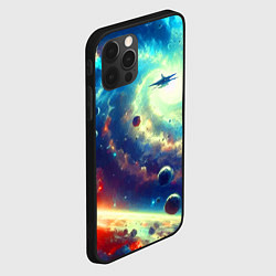 Чехол для iPhone 12 Pro Полёт к далёкой галактике - нейросеть, цвет: 3D-черный — фото 2