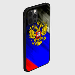 Чехол для iPhone 12 Pro Россия краски герб текстура, цвет: 3D-черный — фото 2