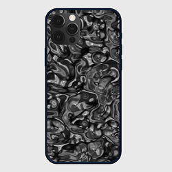 Чехол для iPhone 12 Pro Черная жидкая масса, цвет: 3D-черный