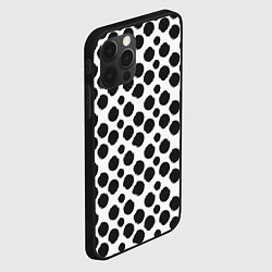 Чехол для iPhone 12 Pro Гороховый тренд черный на белом фоне, цвет: 3D-черный — фото 2